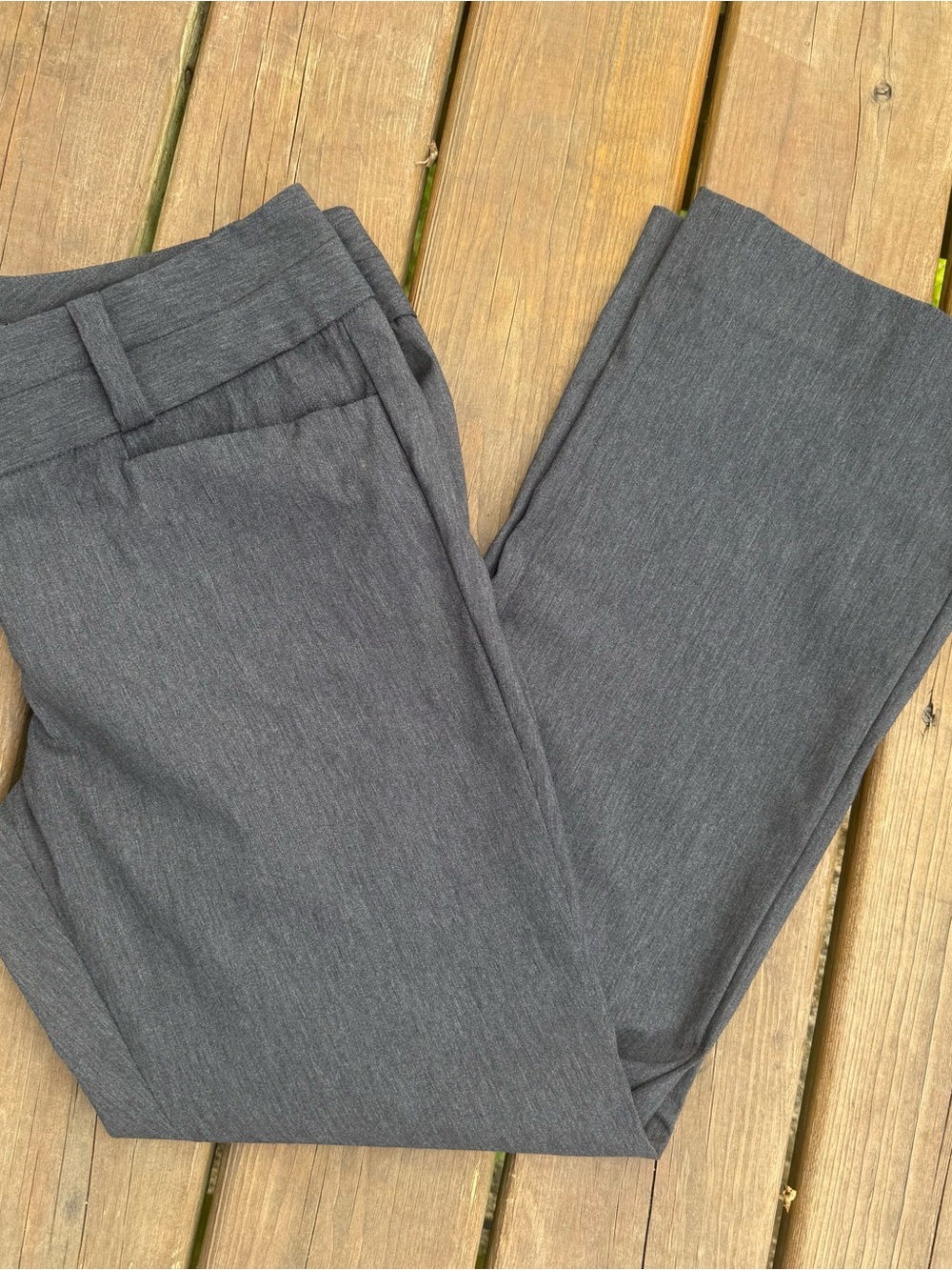 The Limited Womens Gray Dress Pants Sz 12 Short Bootcut Flat Front Stretch Crisp
